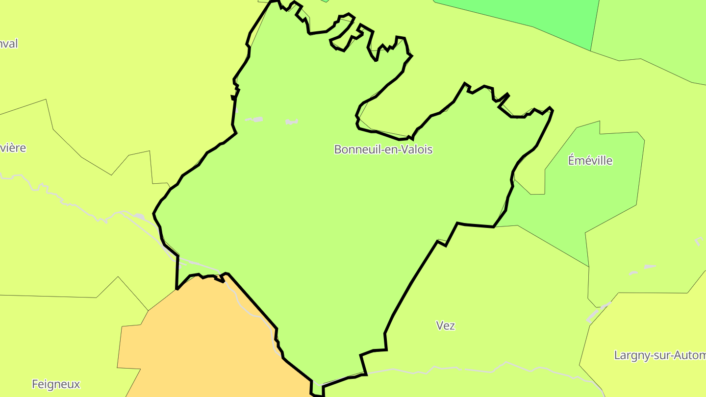 Carte des prix de l'immobilier Bonneuil-en-Valois