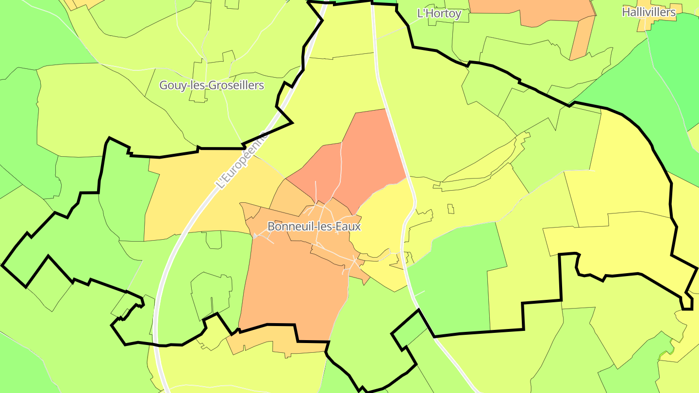 Carte des prix de l'immobilier Bonneuil-les-Eaux