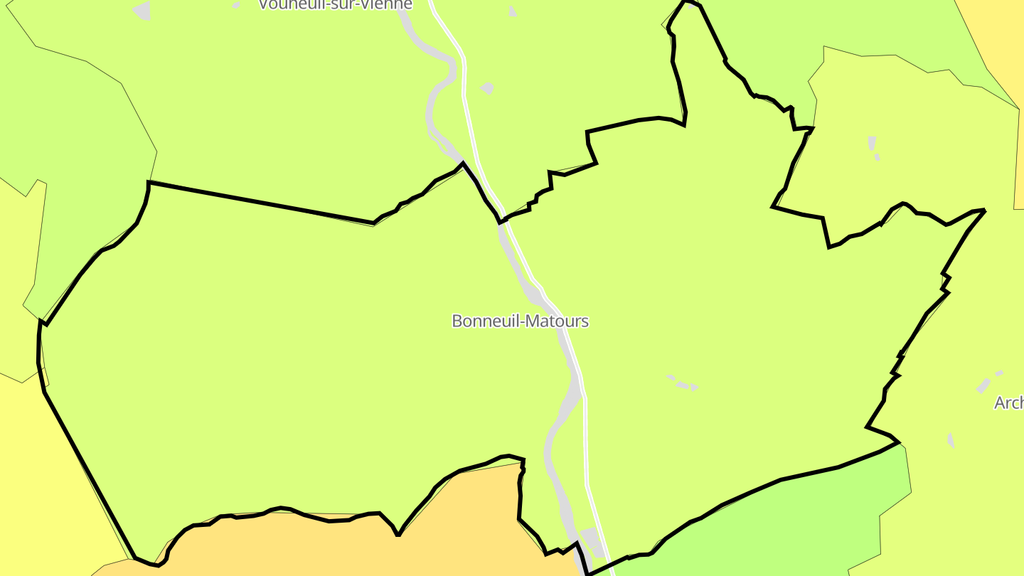 Carte des prix de l'immobilier Bonneuil-Matours