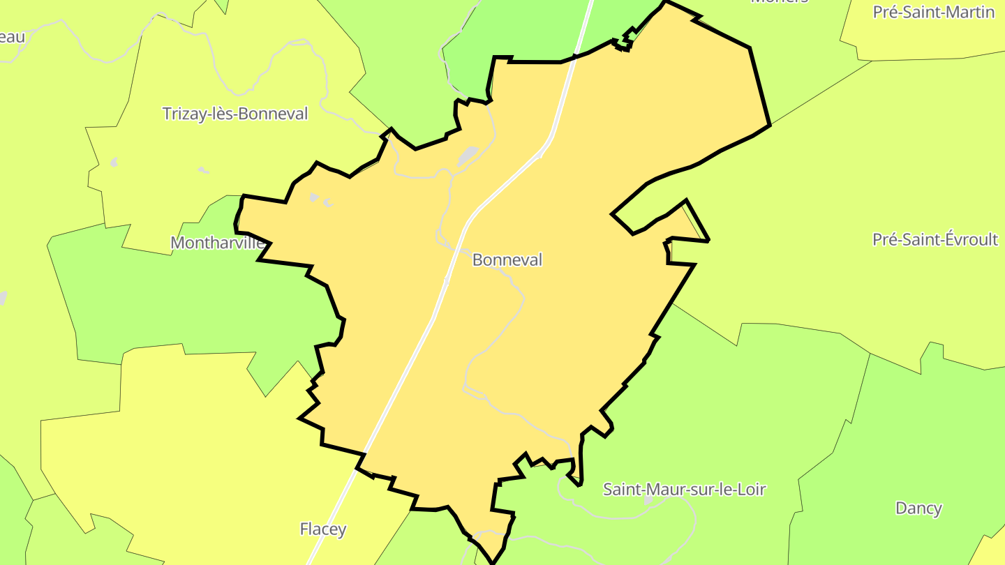 Carte des prix de l'immobilier Bonneval
