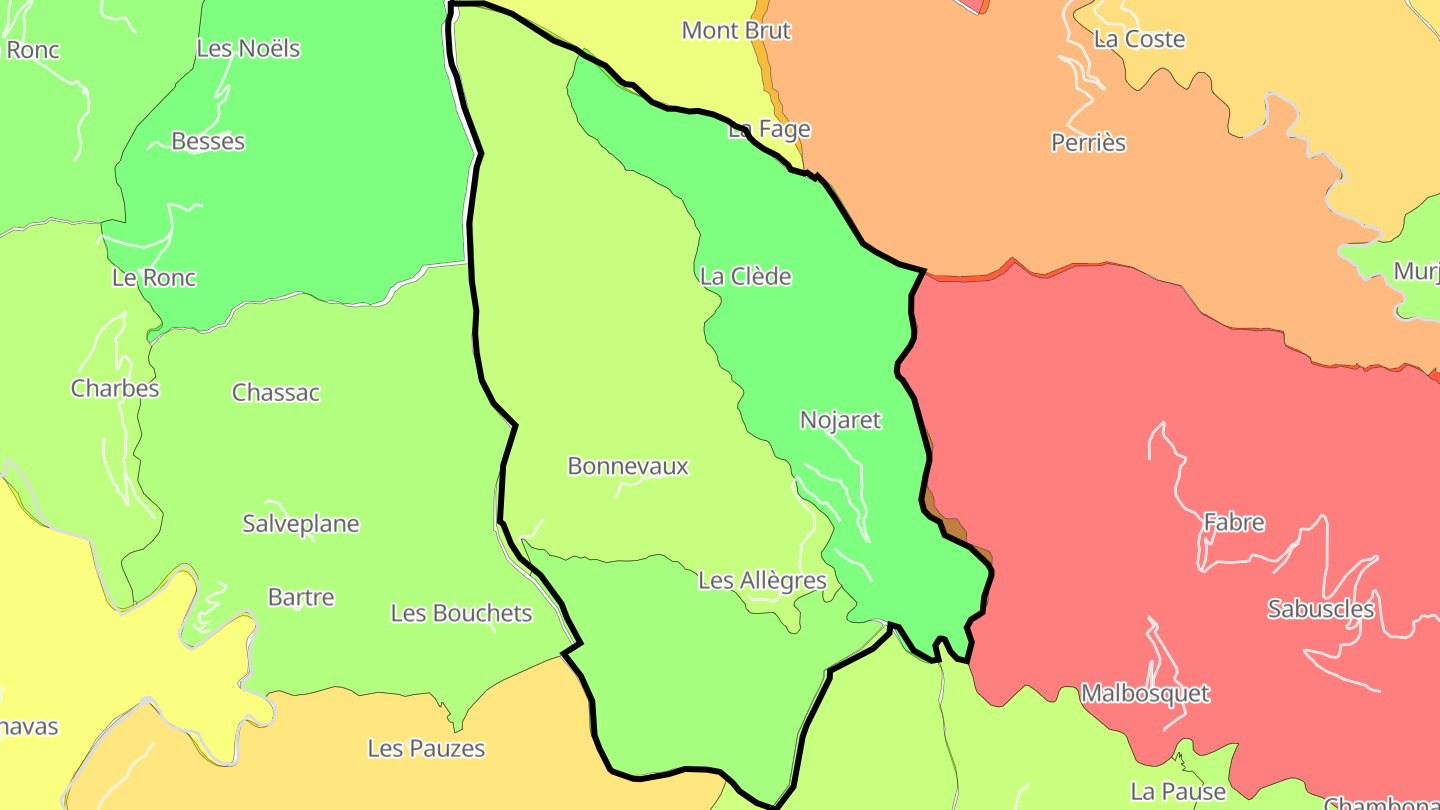 Carte des prix de l'immobilier Bonnevaux
