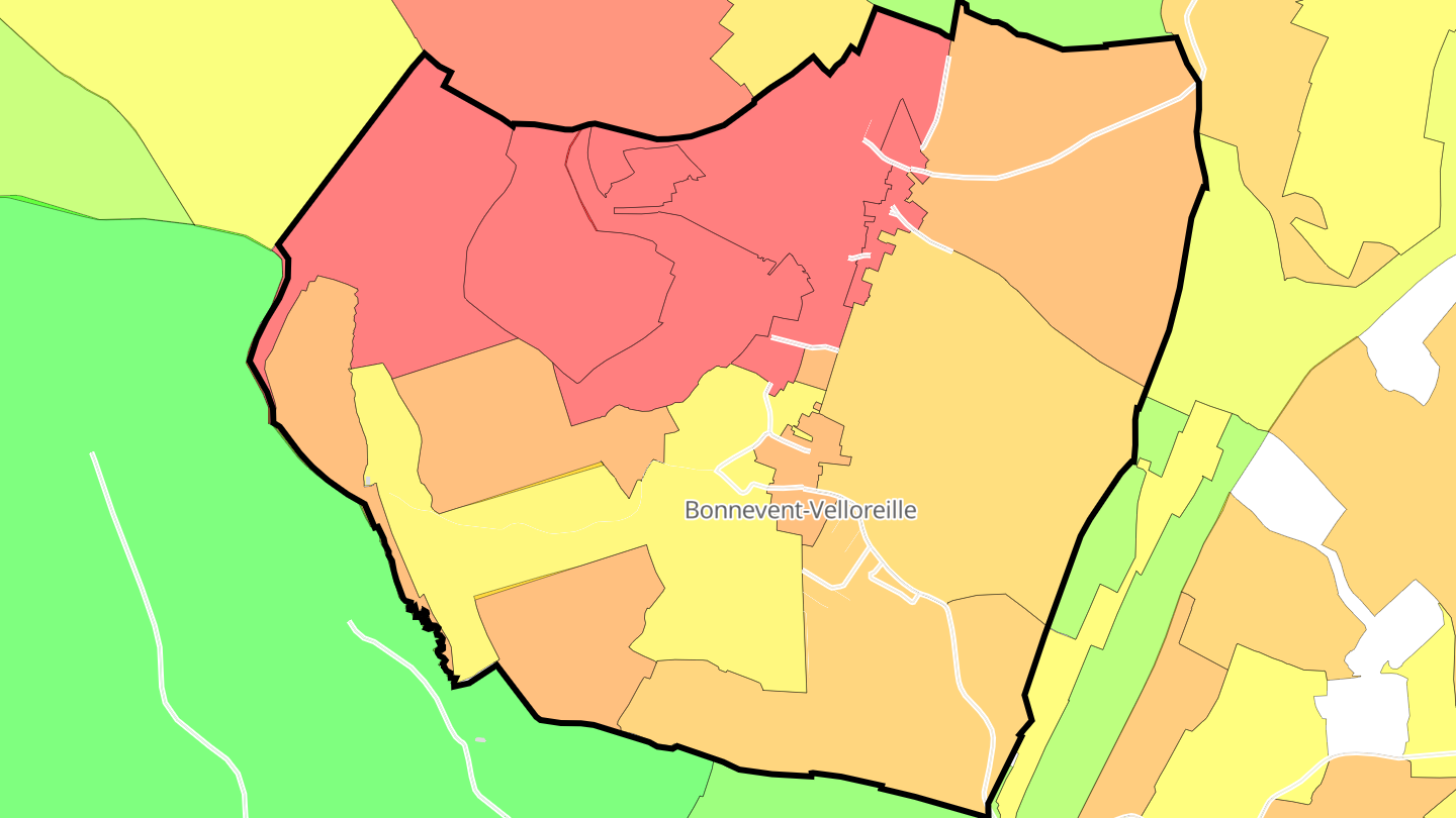 Carte des prix de l'immobilier Bonnevent-Velloreille