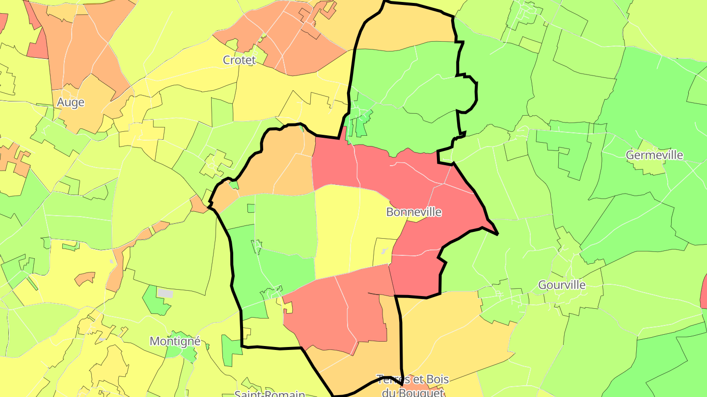 Carte des prix de l'immobilier Bonneville