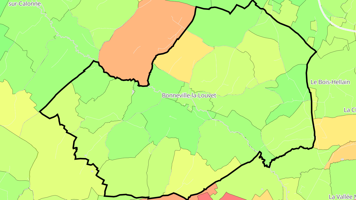 Carte des prix de l'immobilier Bonneville-la-Louvet