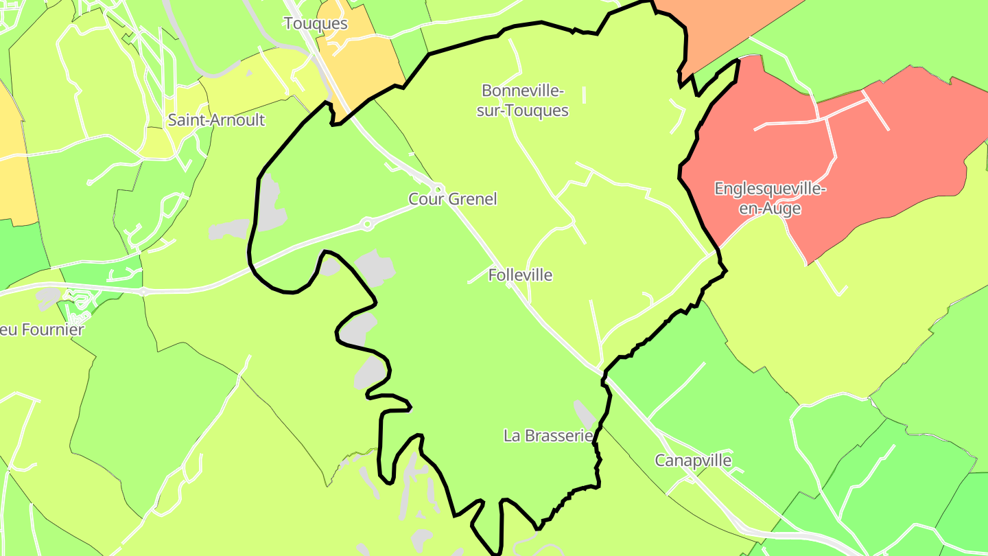Carte des prix de l'immobilier Bonneville-sur-Touques