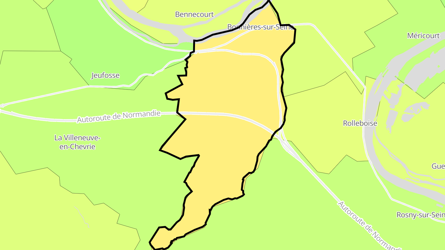 Carte des prix de l'immobilier Bonnières-sur-Seine