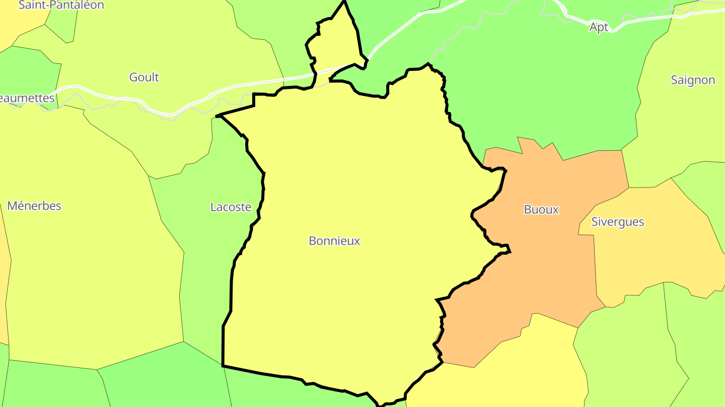Carte des prix de l'immobilier Bonnieux