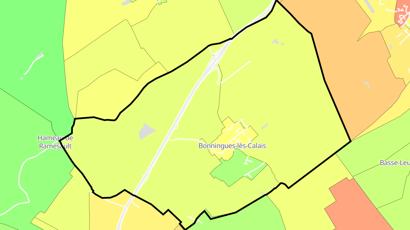 Carte des prix de l'immobilier Bonningues-lès-Calais