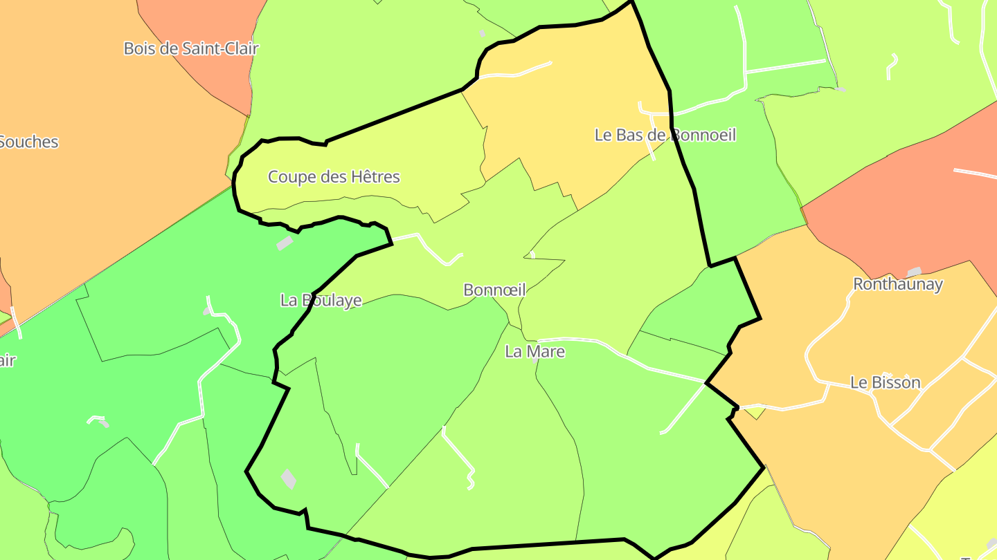 Carte des prix de l'immobilier Bonnœil