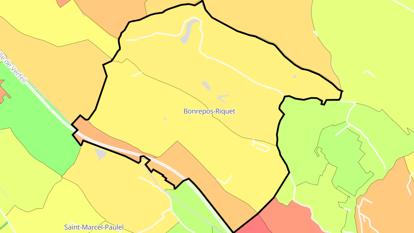 Carte des prix de l'immobilier Bonrepos-Riquet