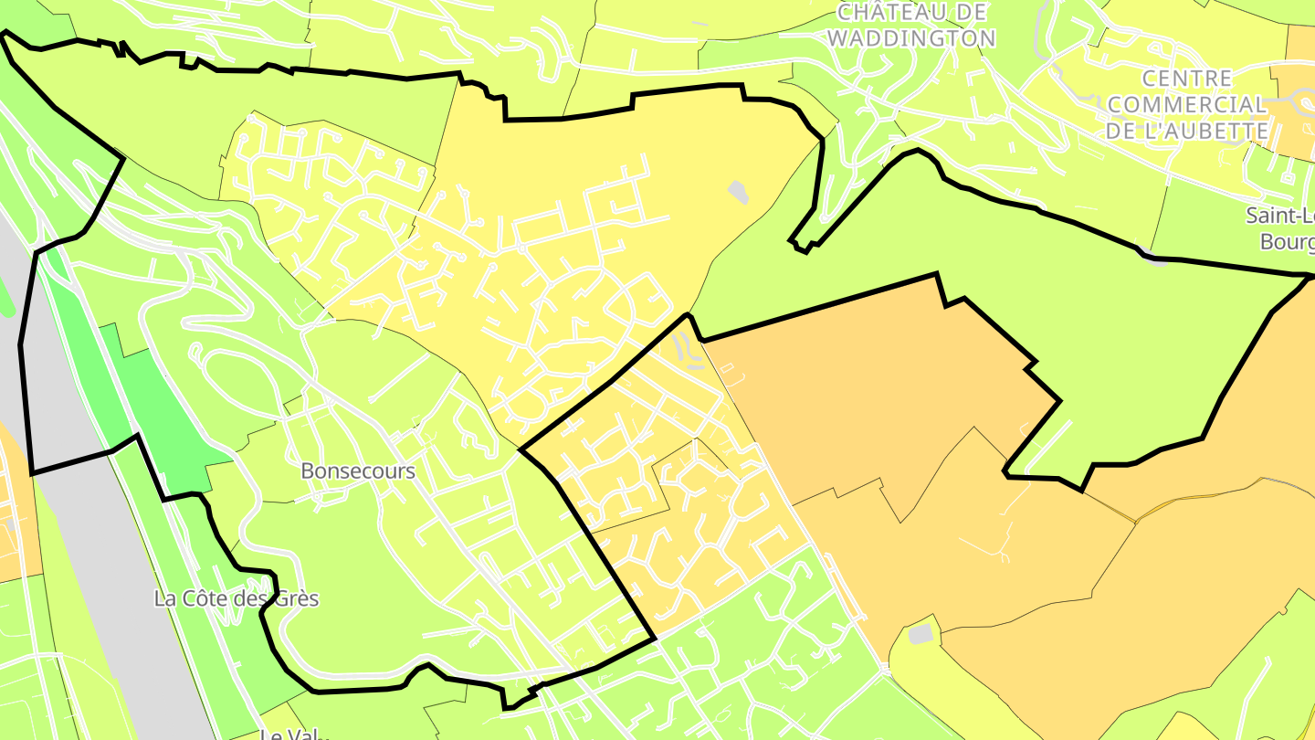 Carte des prix de l'immobilier Bonsecours