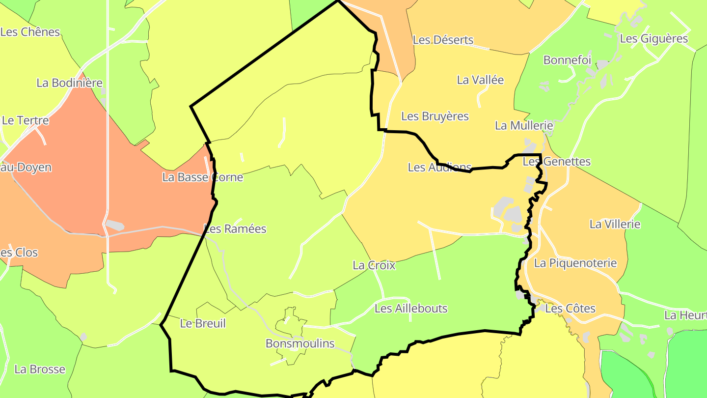 Carte des prix de l'immobilier Bonsmoulins
