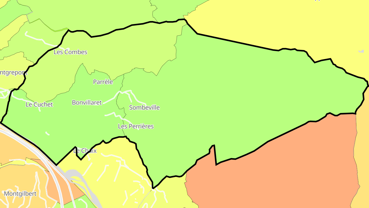 Carte des prix de l'immobilier Bonvillaret