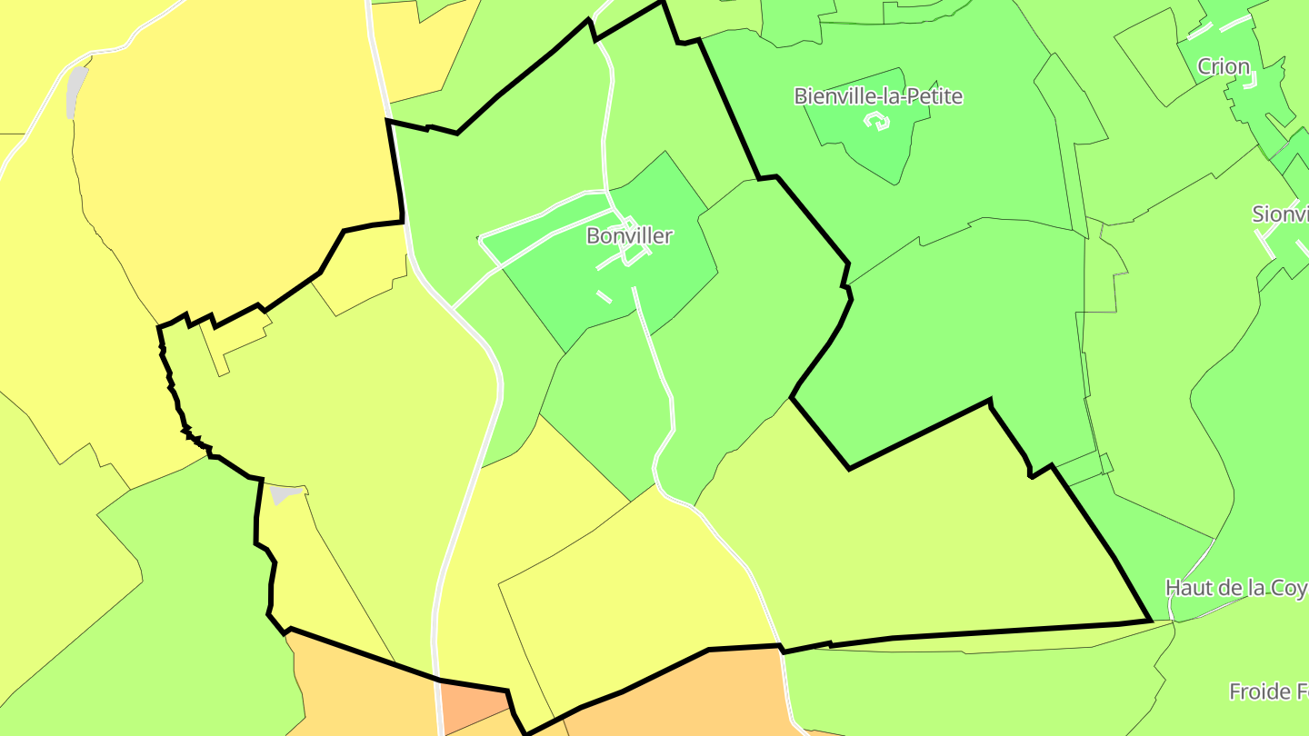 Carte des prix de l'immobilier Bonviller