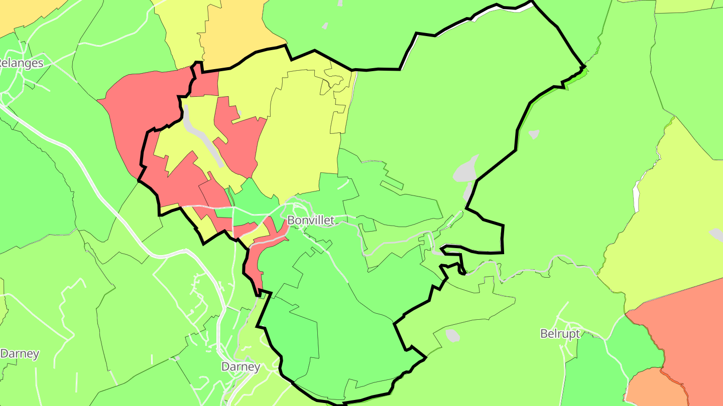 Carte des prix de l'immobilier Bonvillet