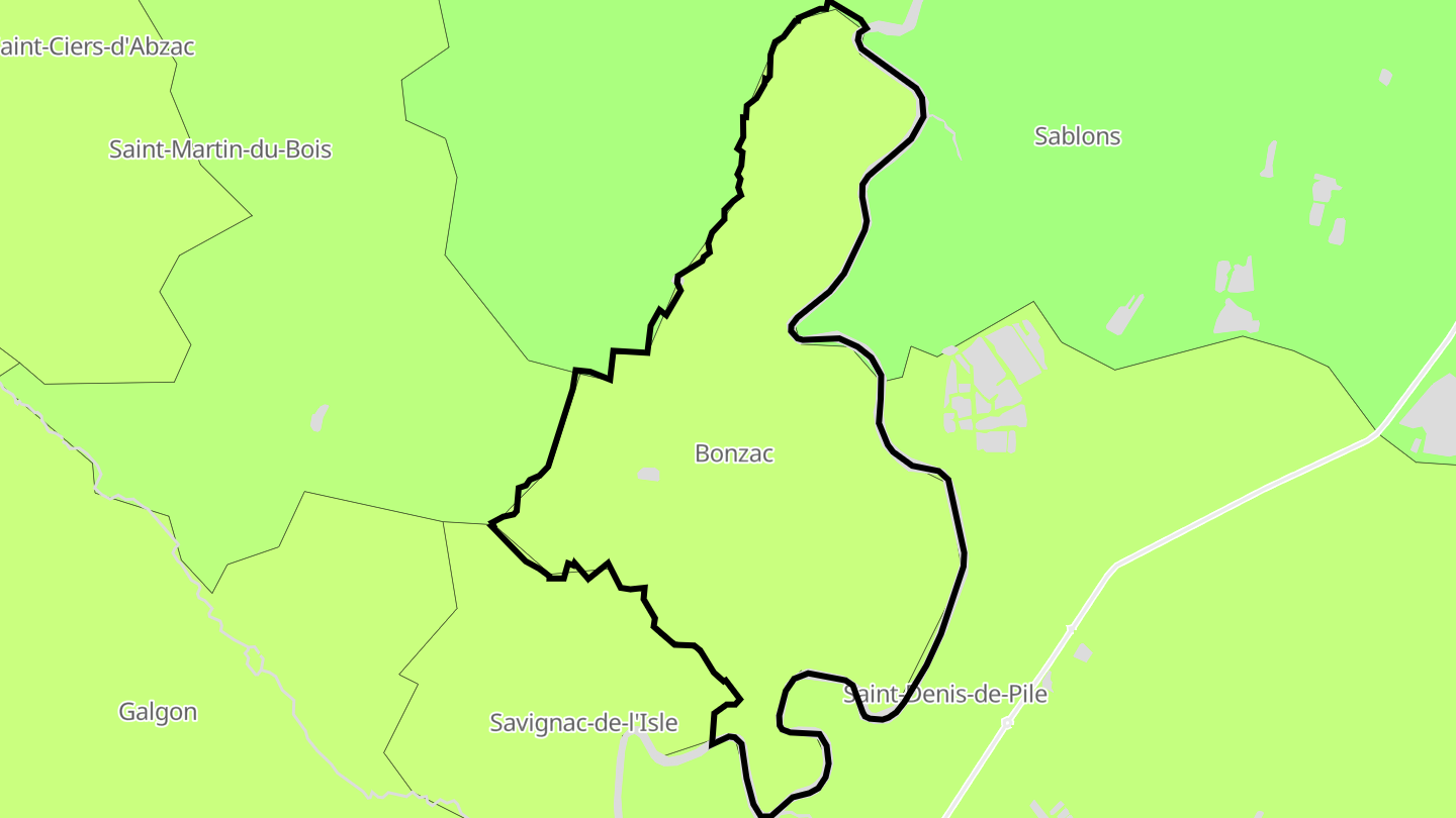 Carte des prix de l'immobilier Bonzac