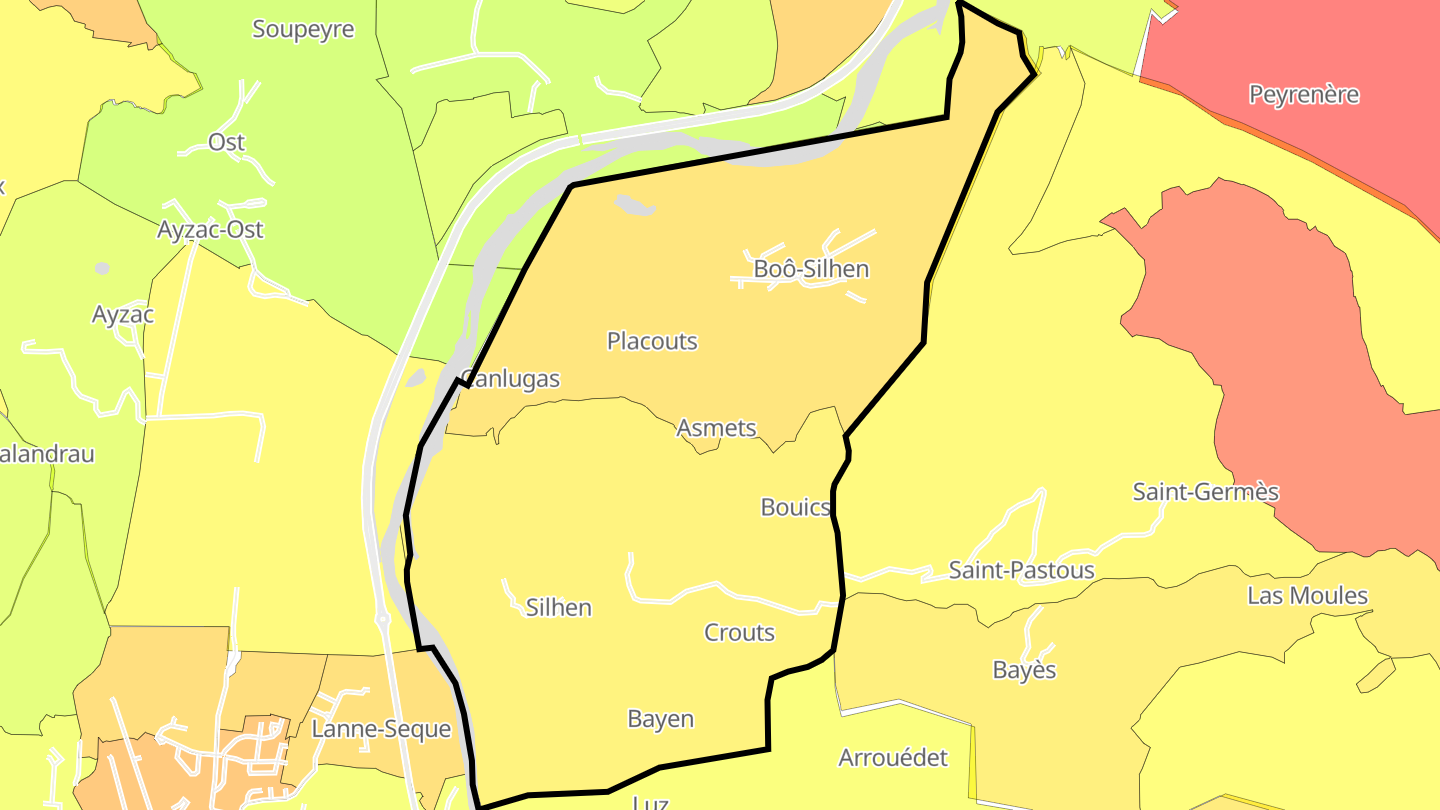Carte des prix de l'immobilier Boô-Silhen