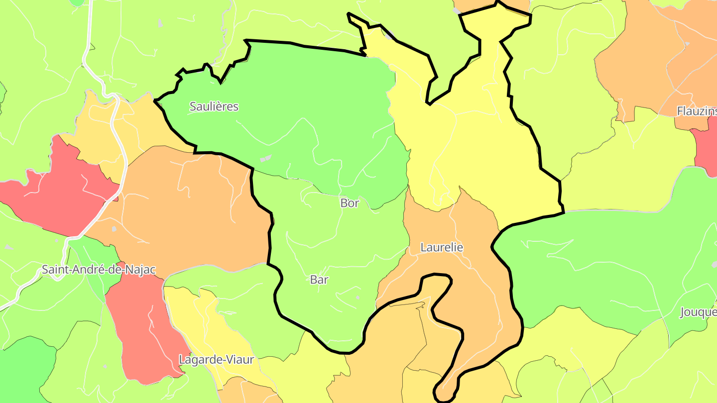 Carte des prix de l'immobilier Bor-et-Bar