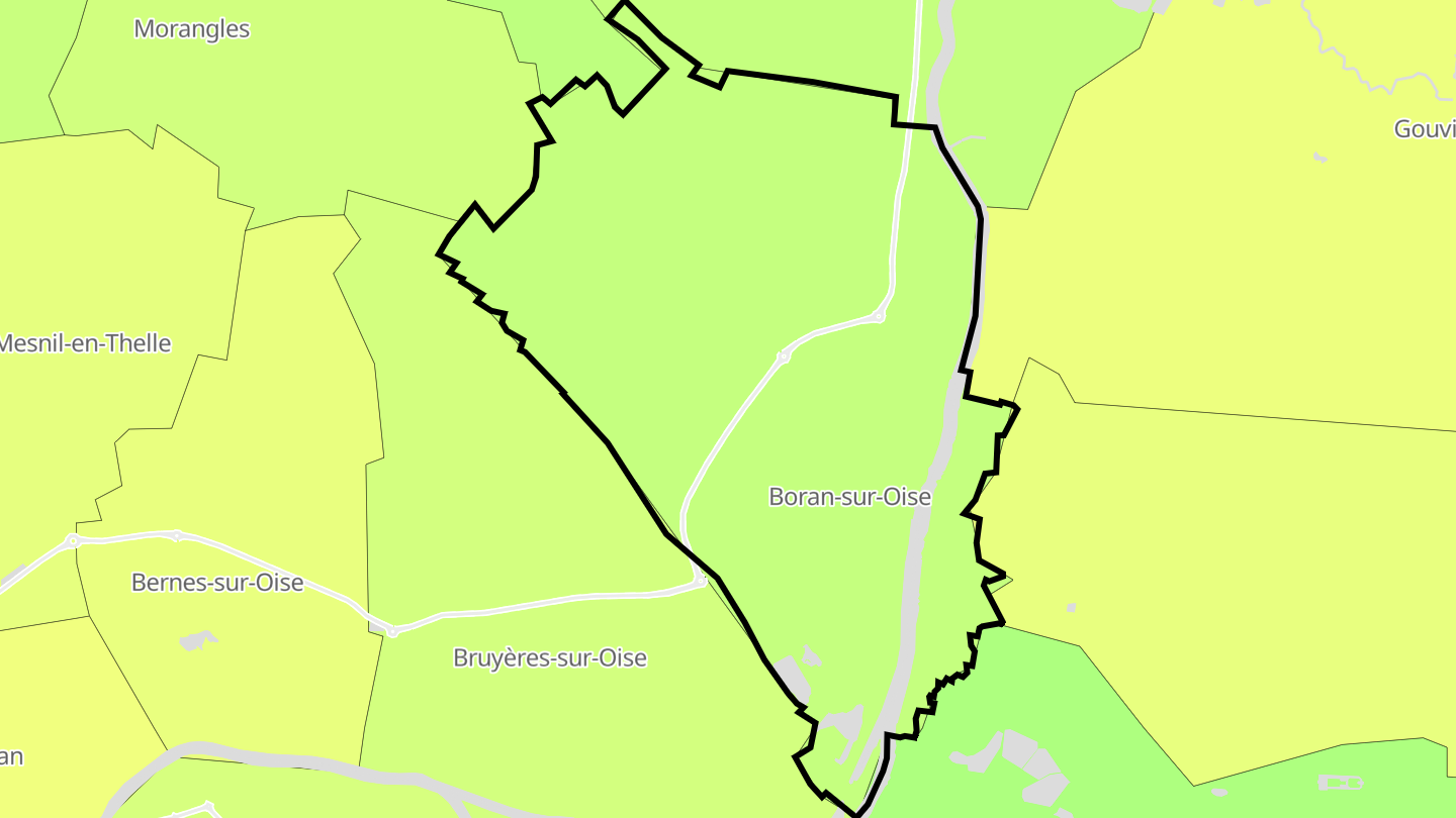 Carte des prix de l'immobilier Boran-sur-Oise