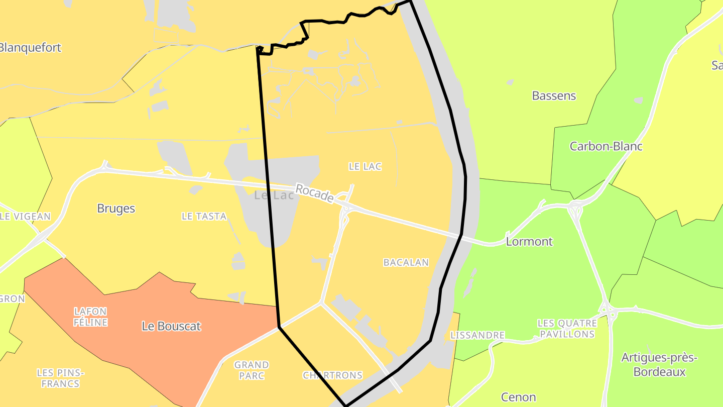 Carte des prix de l'immobilier Bordeaux Maritime