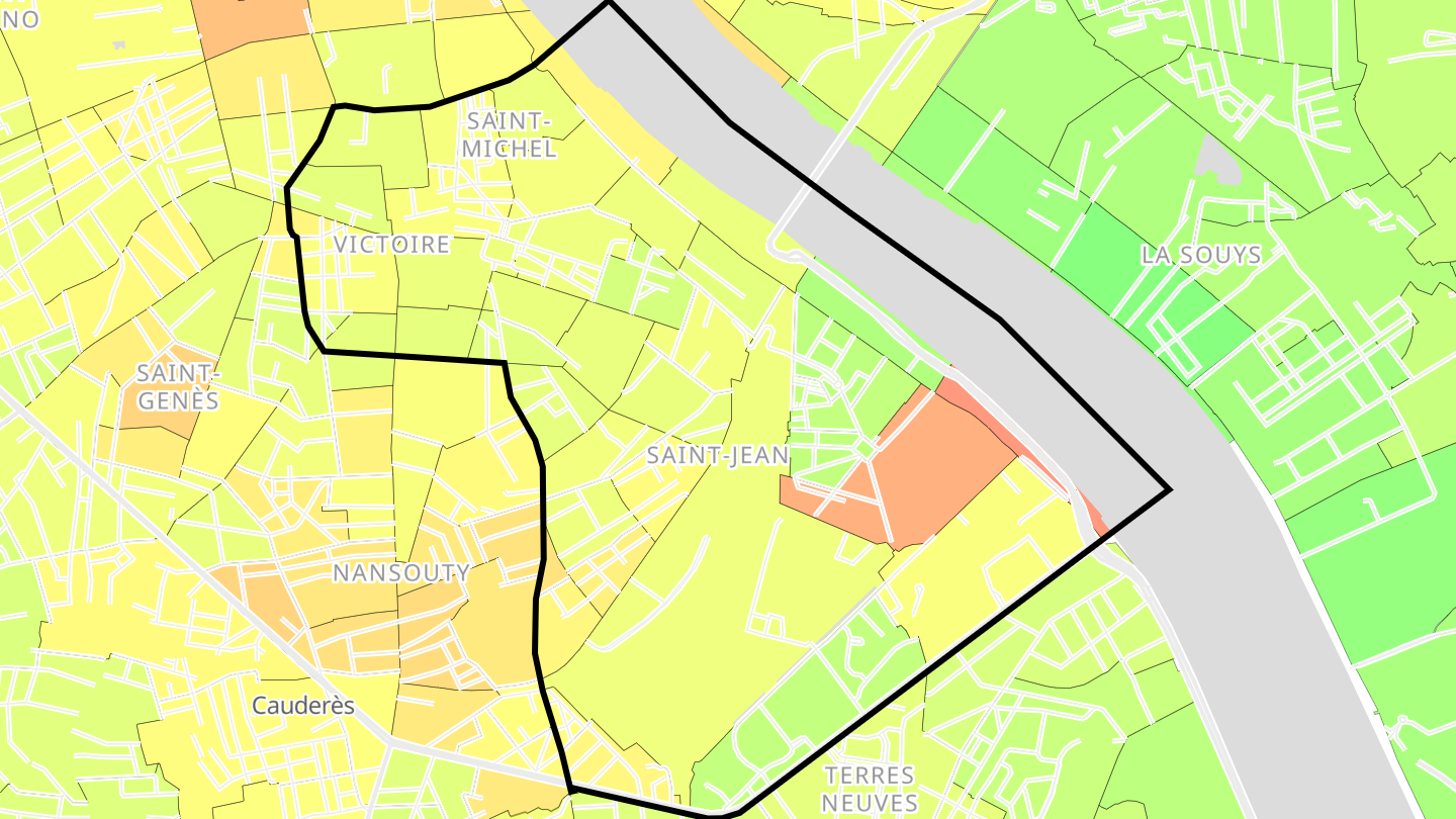 Carte des prix de l'immobilier Bordeaux Sud