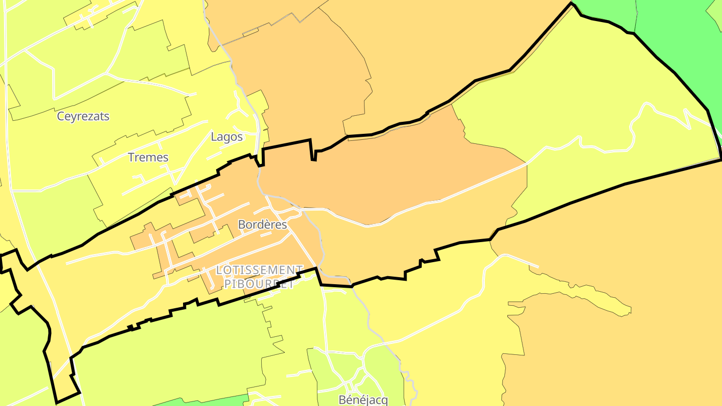 Carte des prix de l'immobilier Bordères