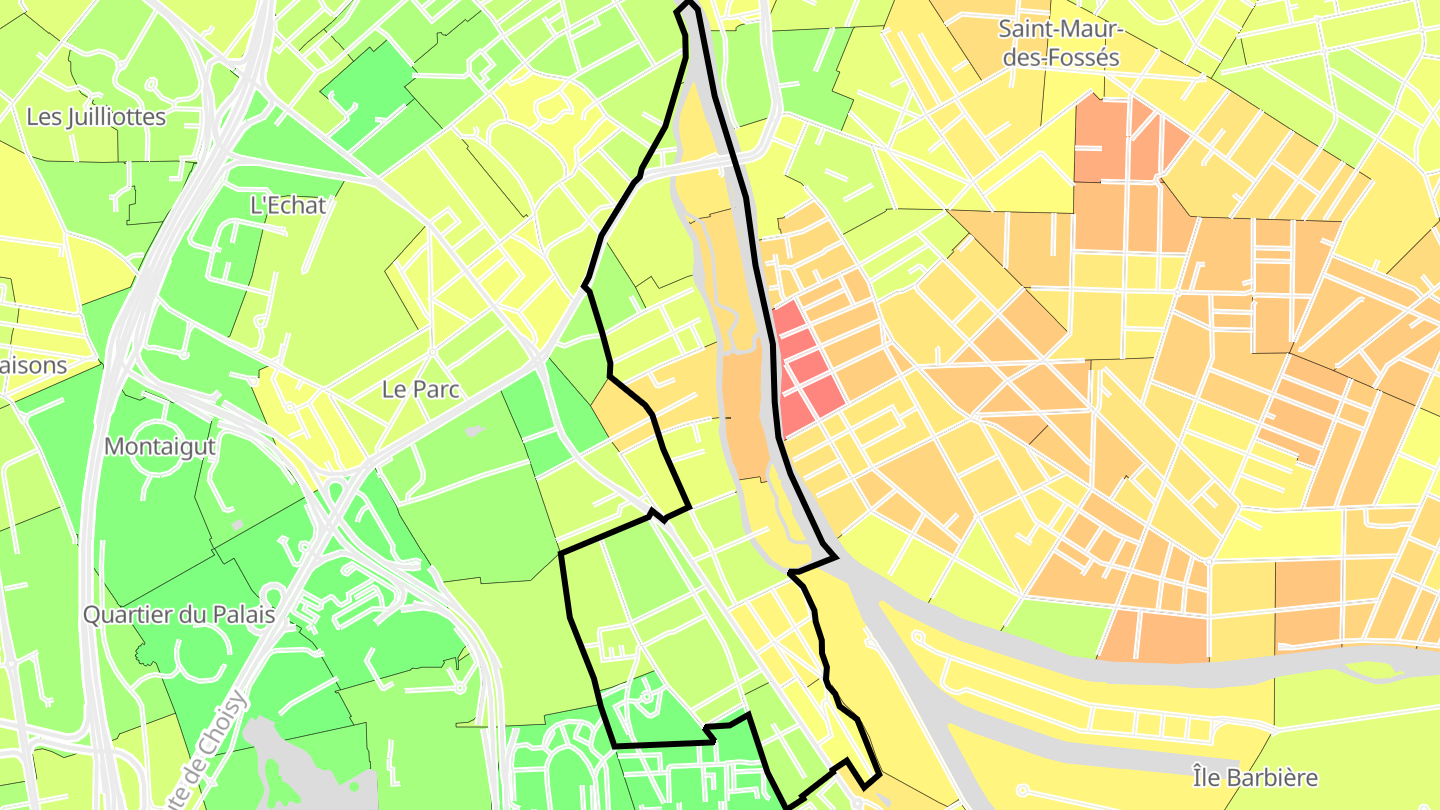 Carte des prix de l'immobilier Bords de Marne - Val de Brie