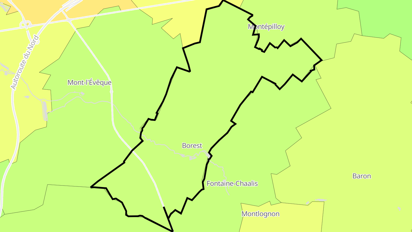 Carte des prix de l'immobilier Borest