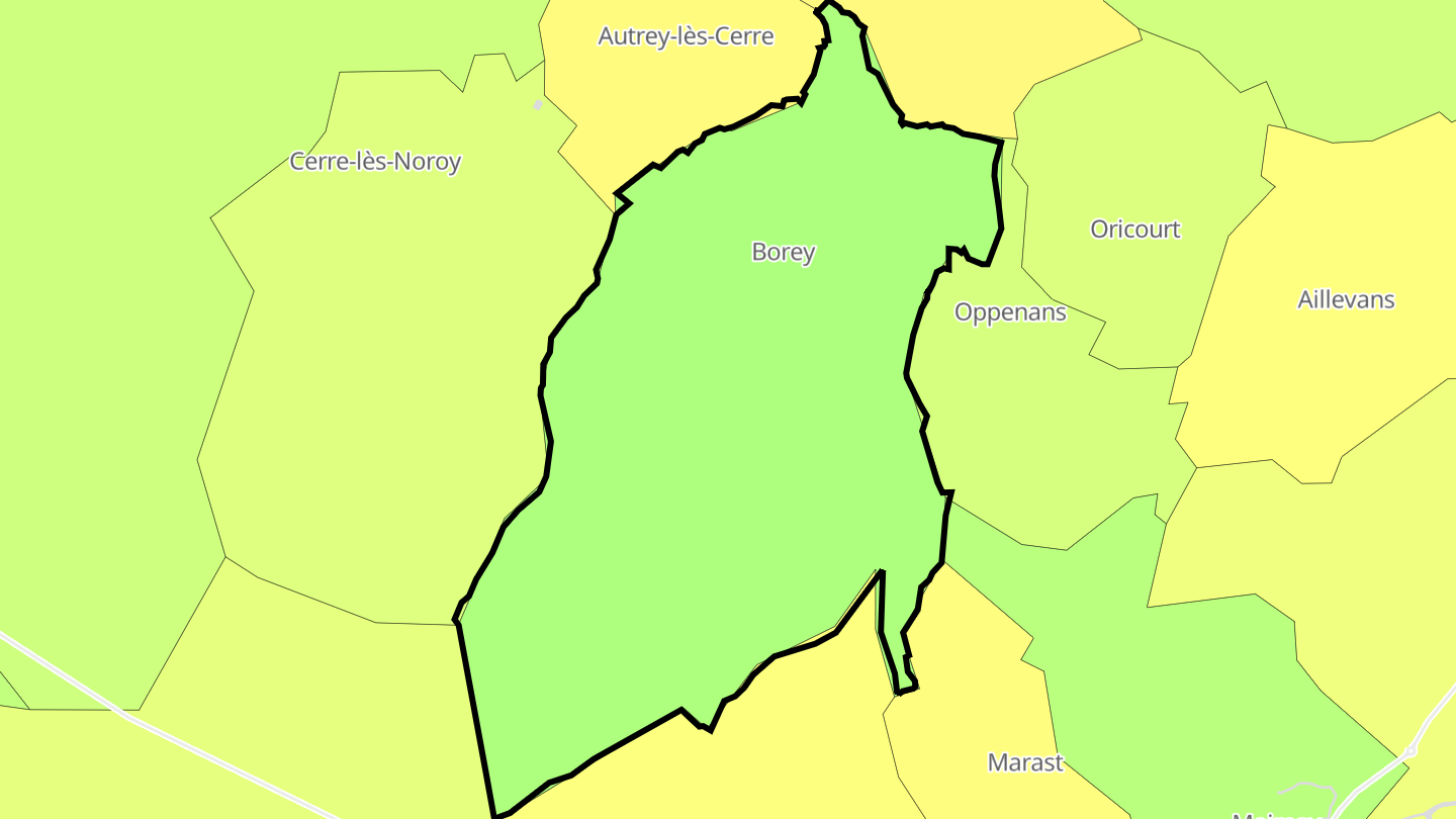 Carte des prix de l'immobilier Borey