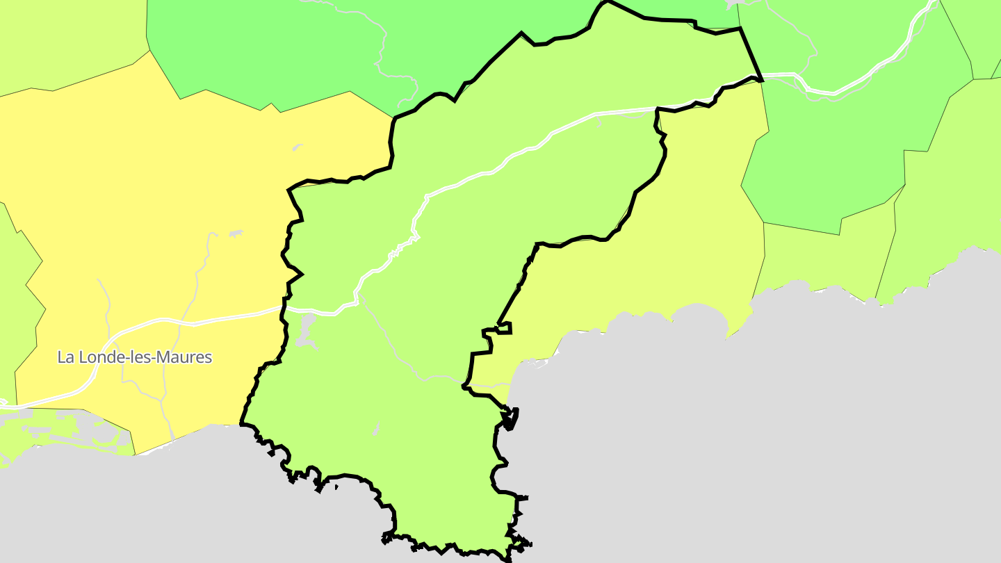 Carte des prix de l'immobilier Bormes-les-Mimosas