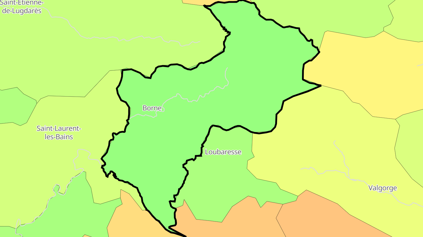 Carte des prix de l'immobilier Borne