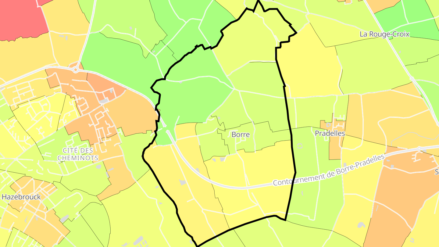 Carte des prix de l'immobilier Borre