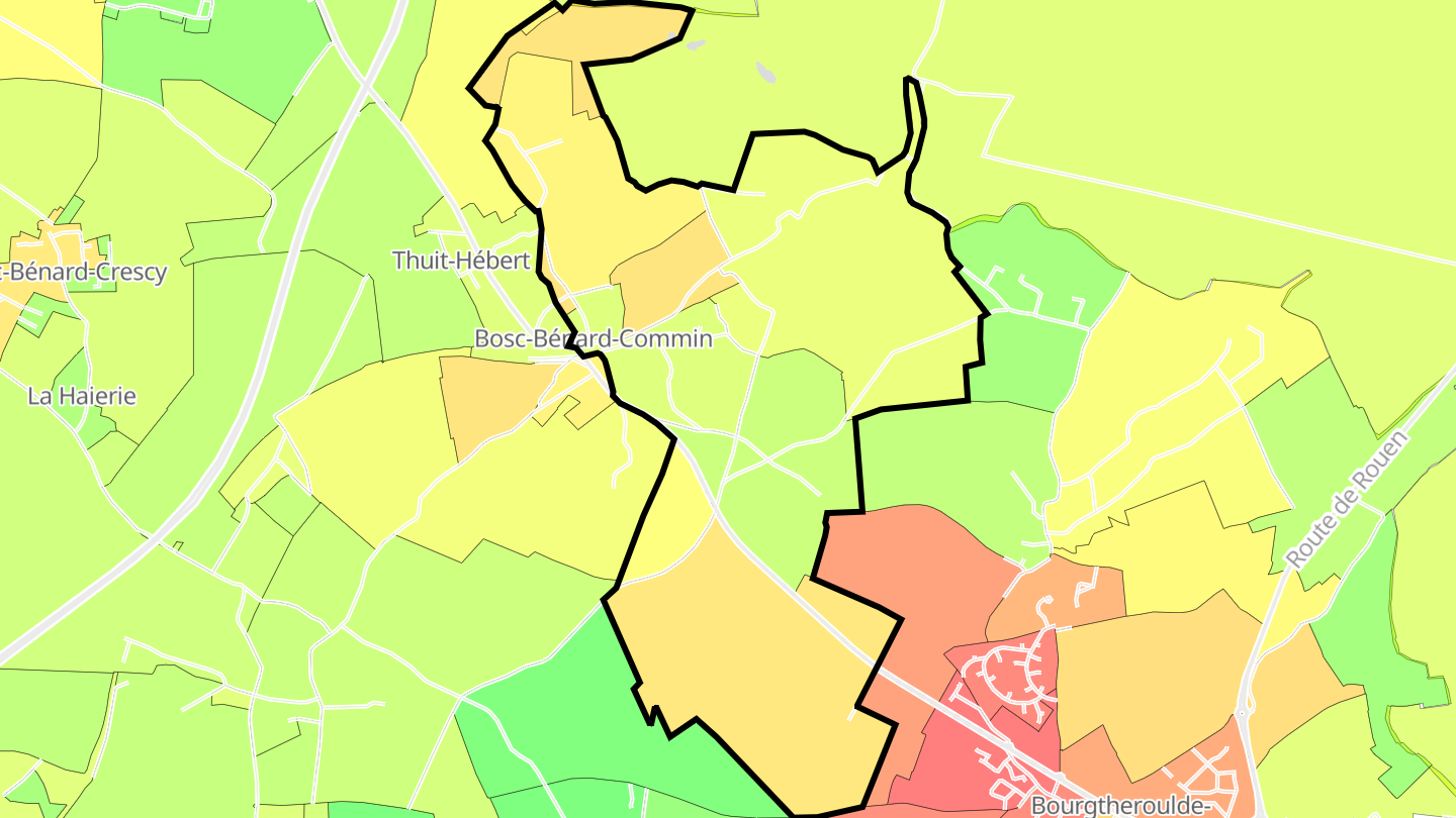 Carte des prix de l'immobilier Bosc-Bénard-Commin