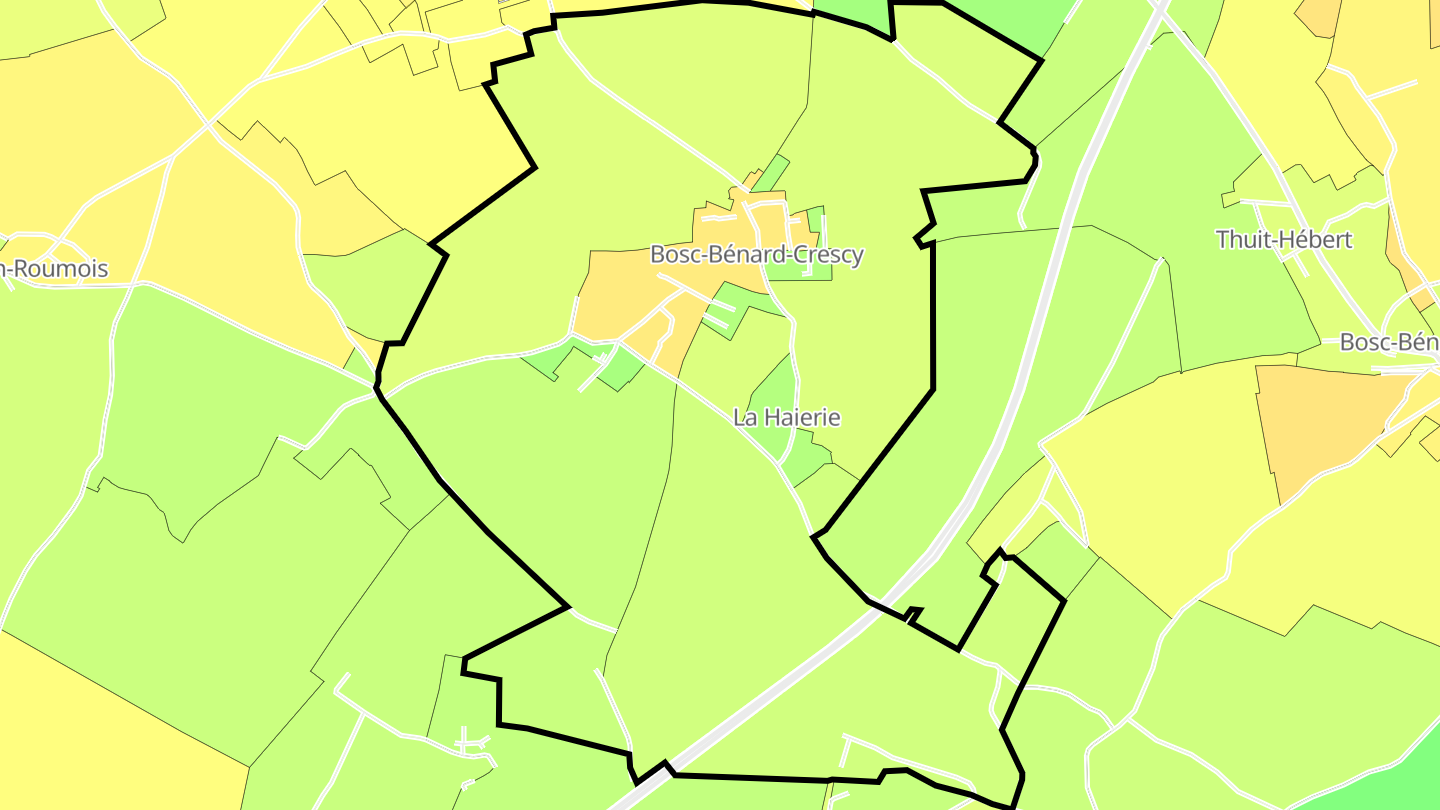 Carte des prix de l'immobilier Bosc-Bénard-Crescy