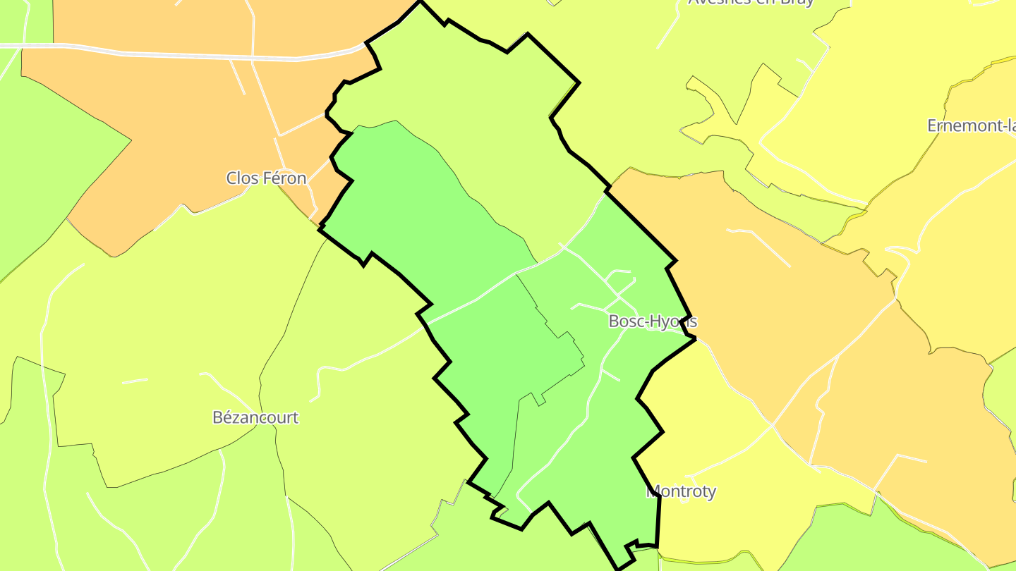 Carte des prix de l'immobilier Bosc-Hyons