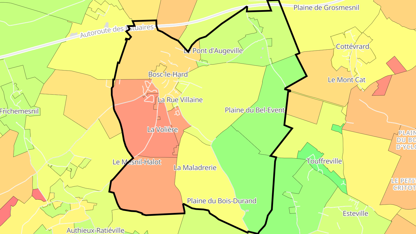 Carte des prix de l'immobilier Bosc-le-Hard