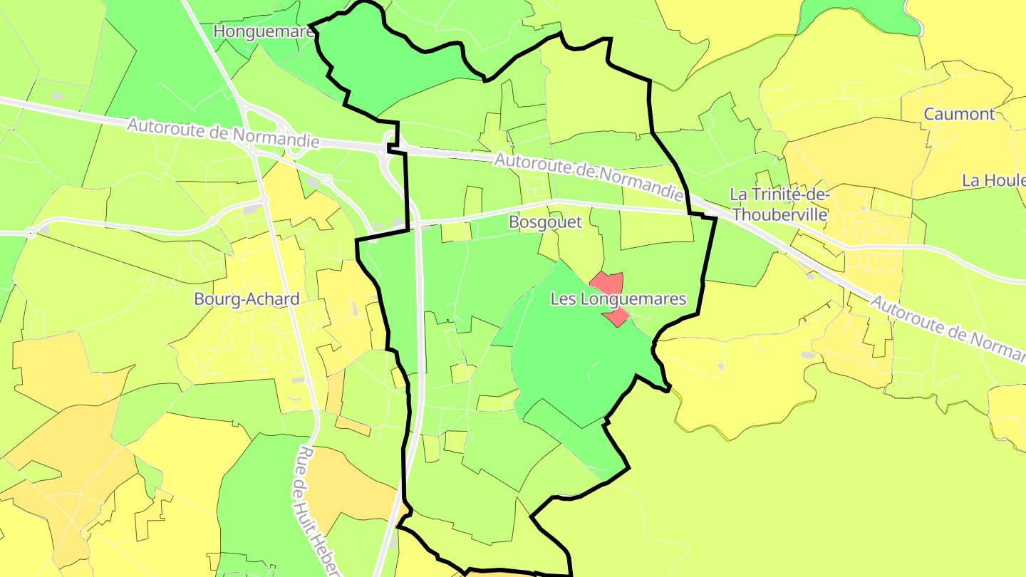 Carte des prix de l'immobilier Bosgouet