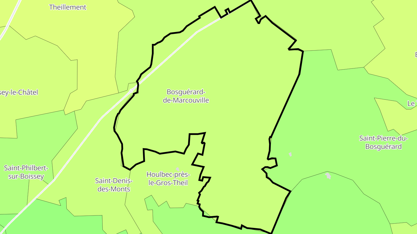 Carte des prix de l'immobilier Bosguérard-de-Marcouville