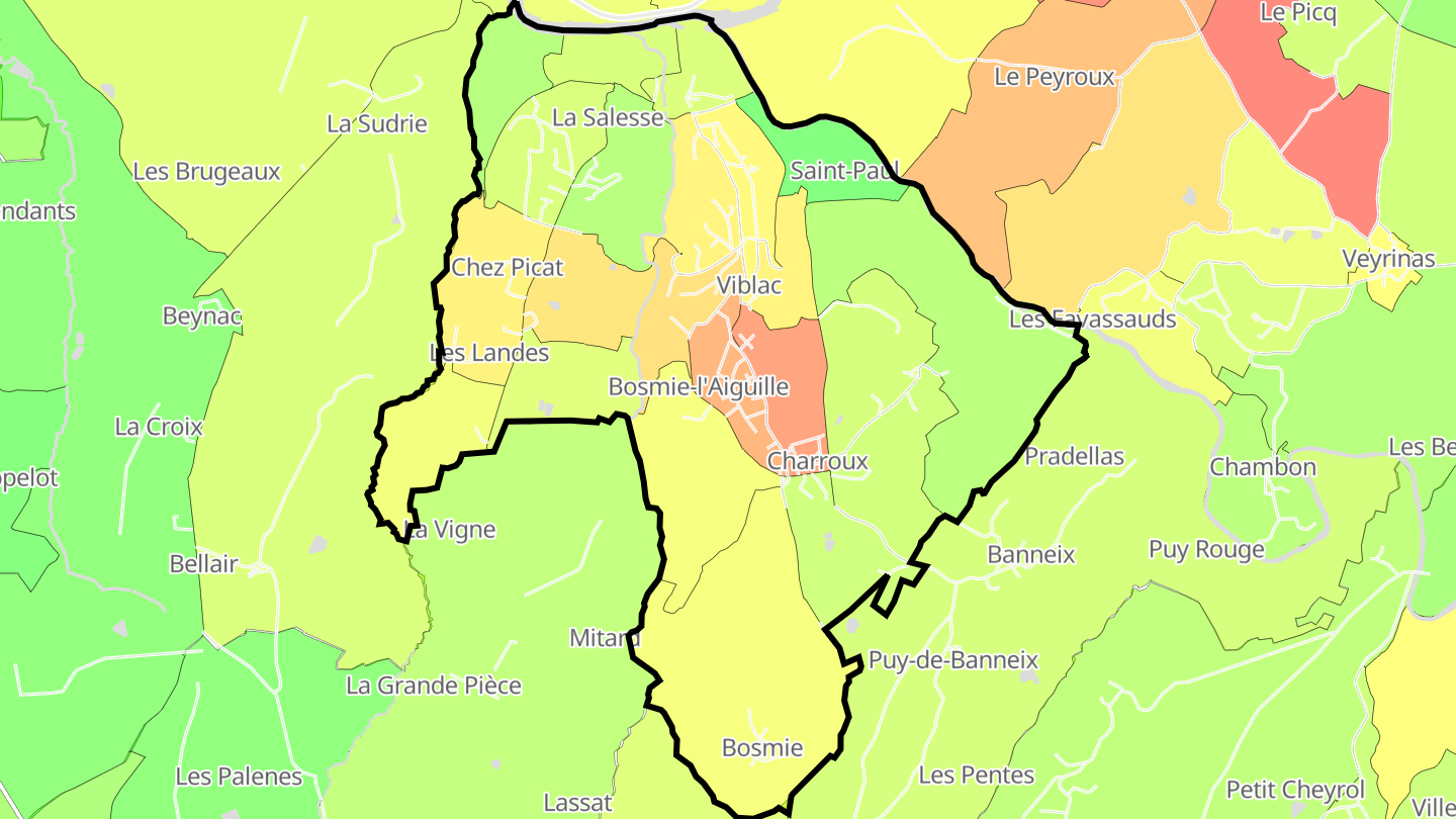 Carte des prix de l'immobilier Bosmie-l'Aiguille