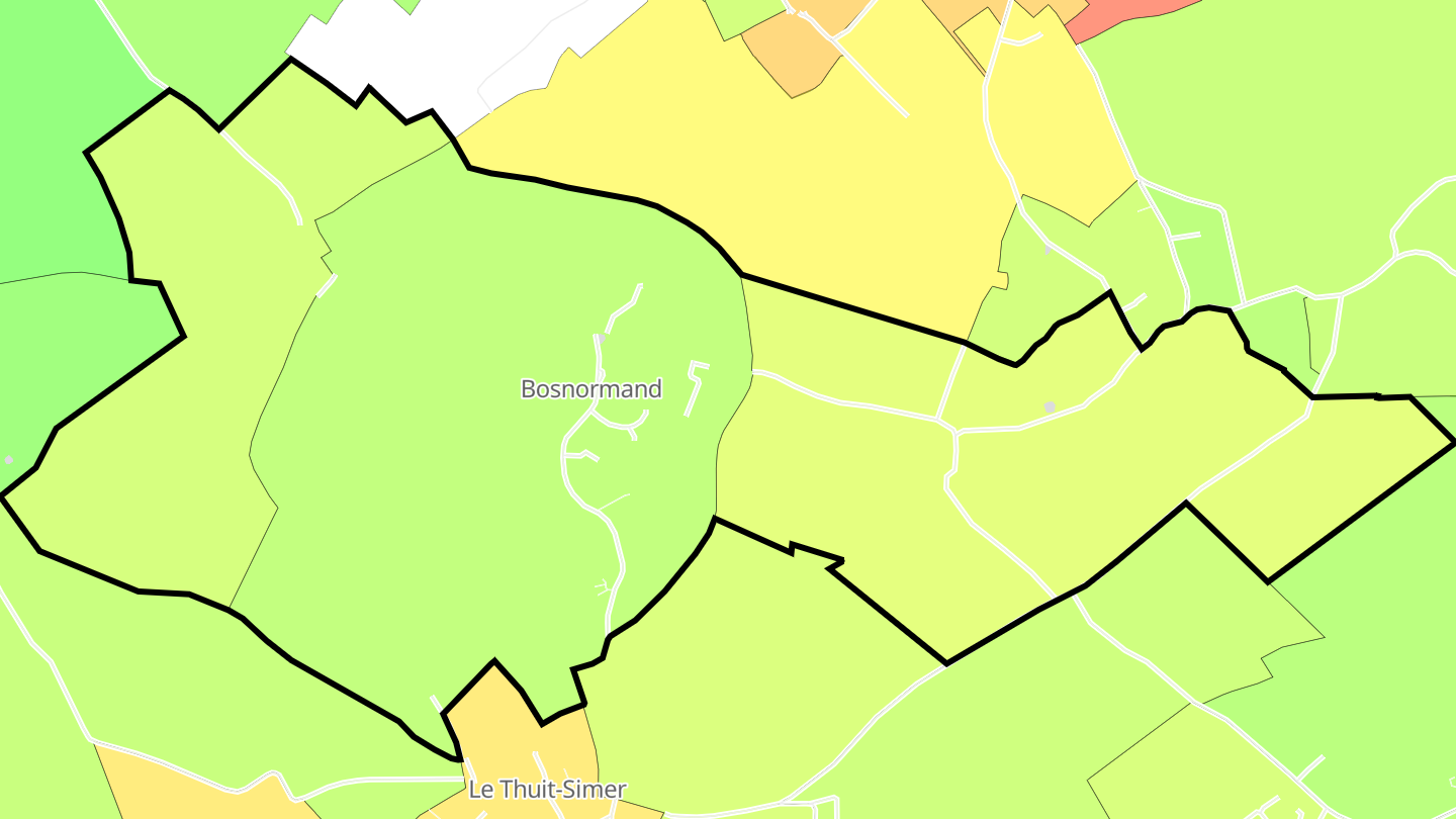 Carte des prix de l'immobilier Bosnormand