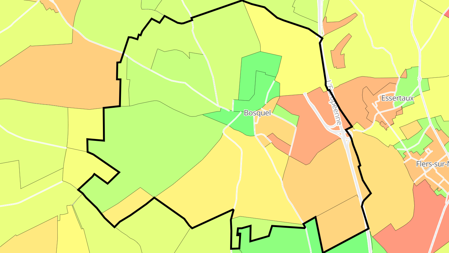 Carte des prix de l'immobilier Bosquel