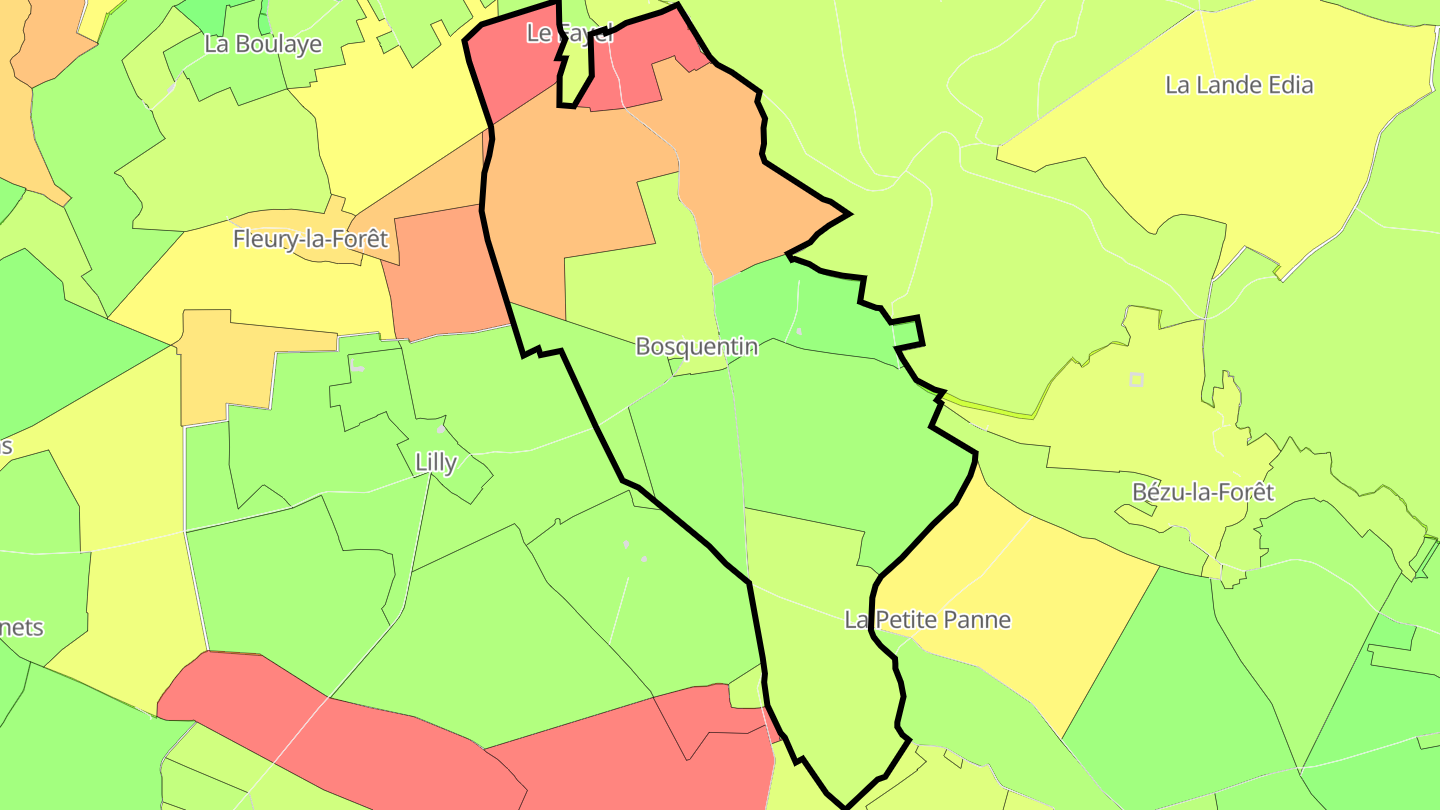 Carte des prix de l'immobilier Bosquentin