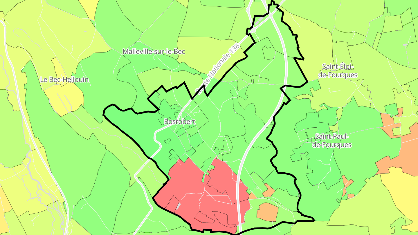 Carte des prix de l'immobilier Bosrobert