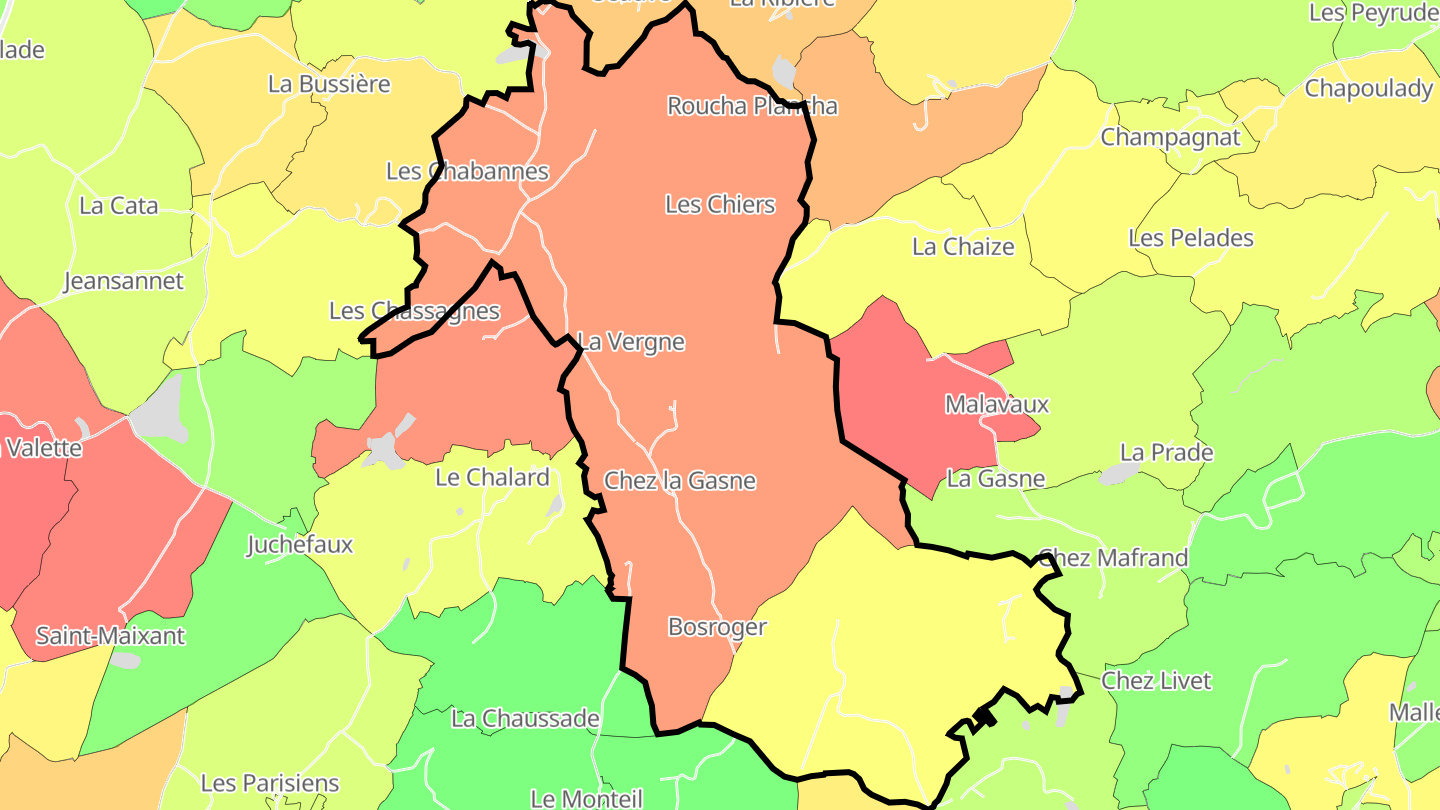 Carte des prix de l'immobilier Bosroger