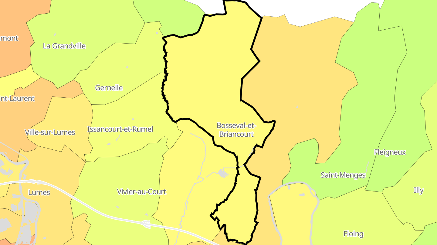 Carte des prix de l'immobilier Bosseval-et-Briancourt