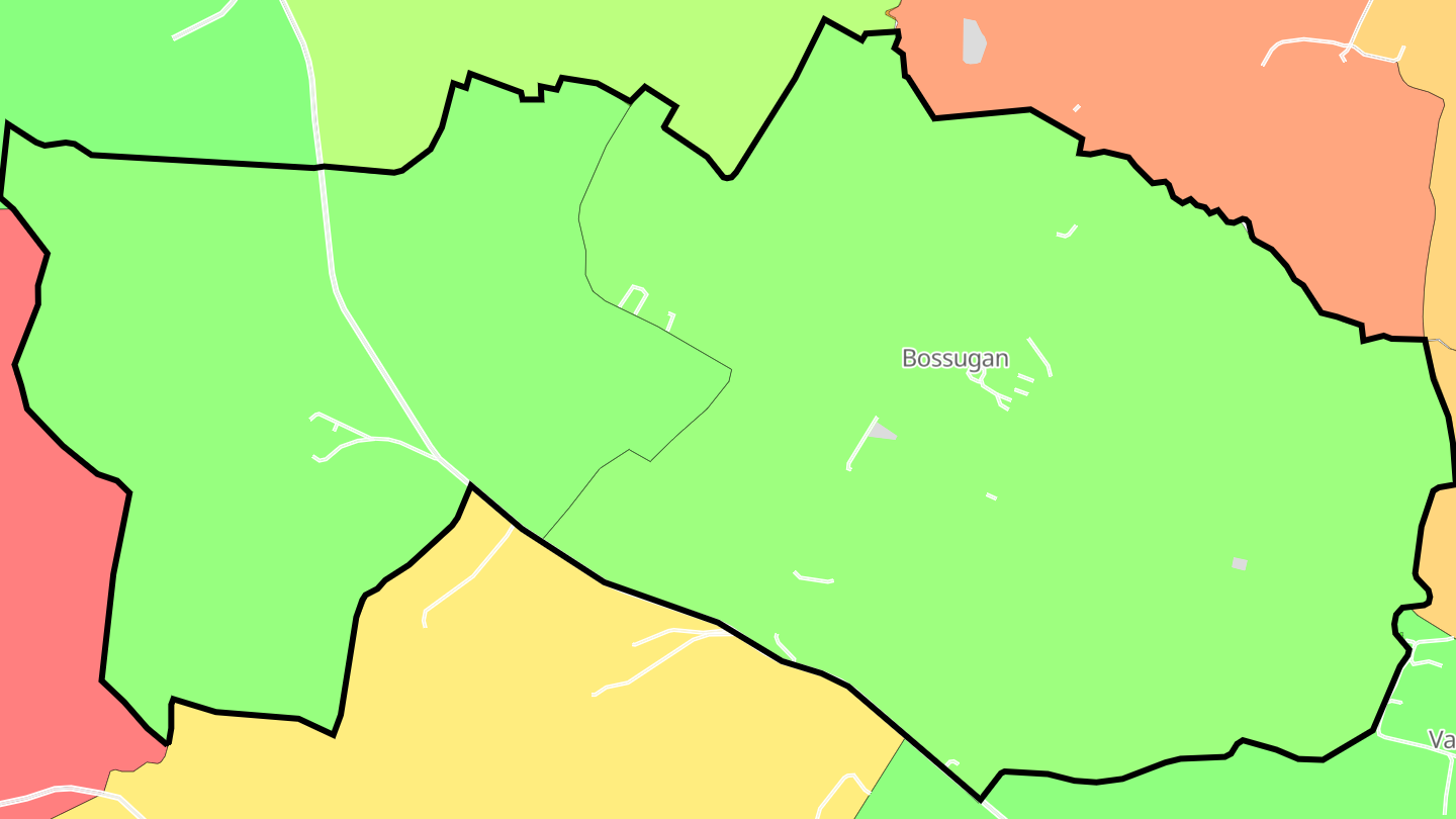 Carte des prix de l'immobilier Bossugan