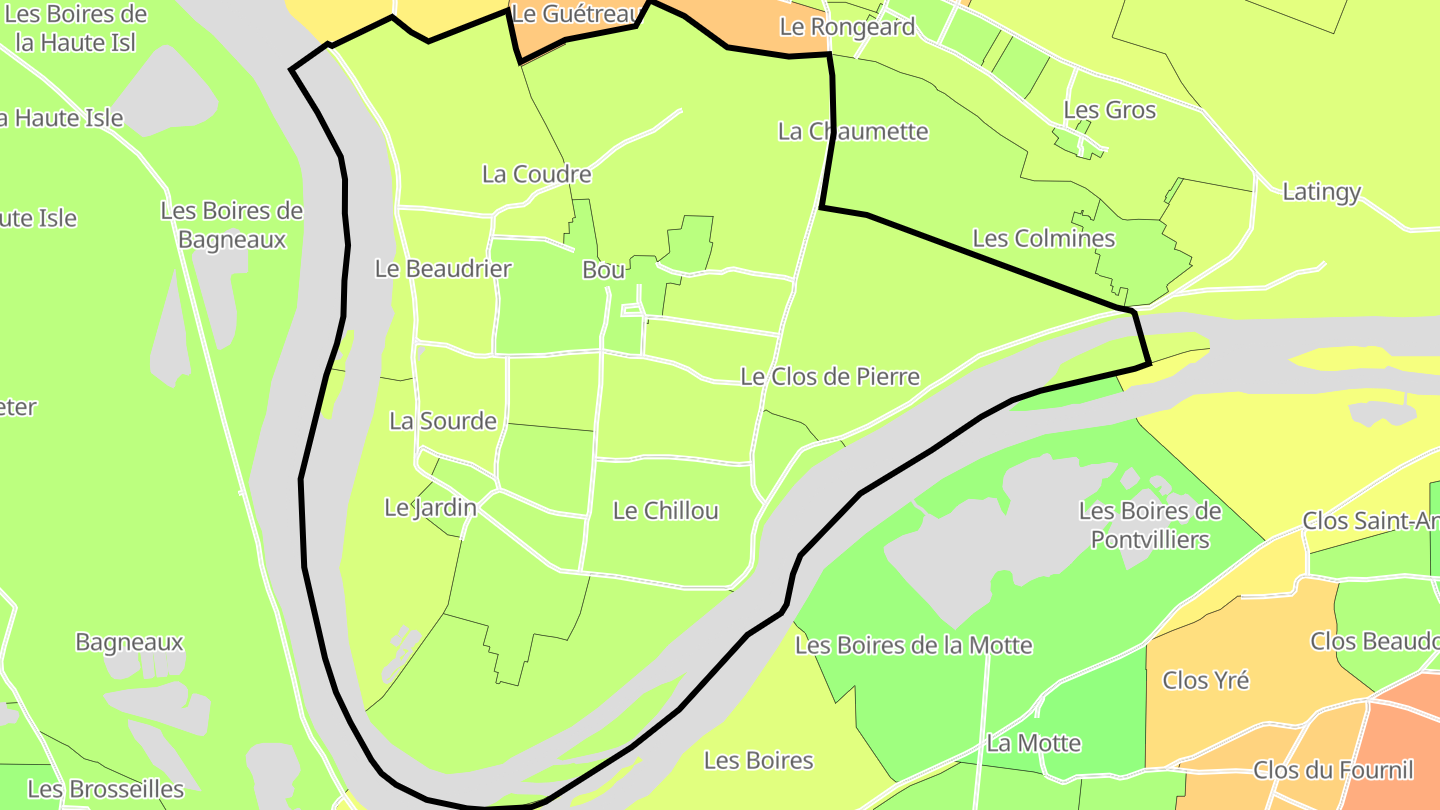 Carte des prix de l'immobilier Bou