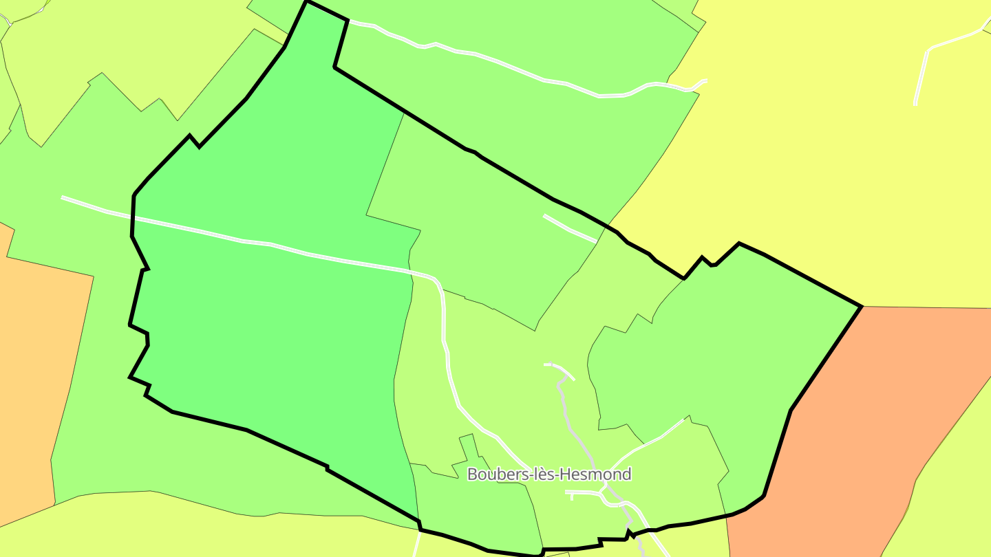 Carte des prix de l'immobilier Boubers-lès-Hesmond