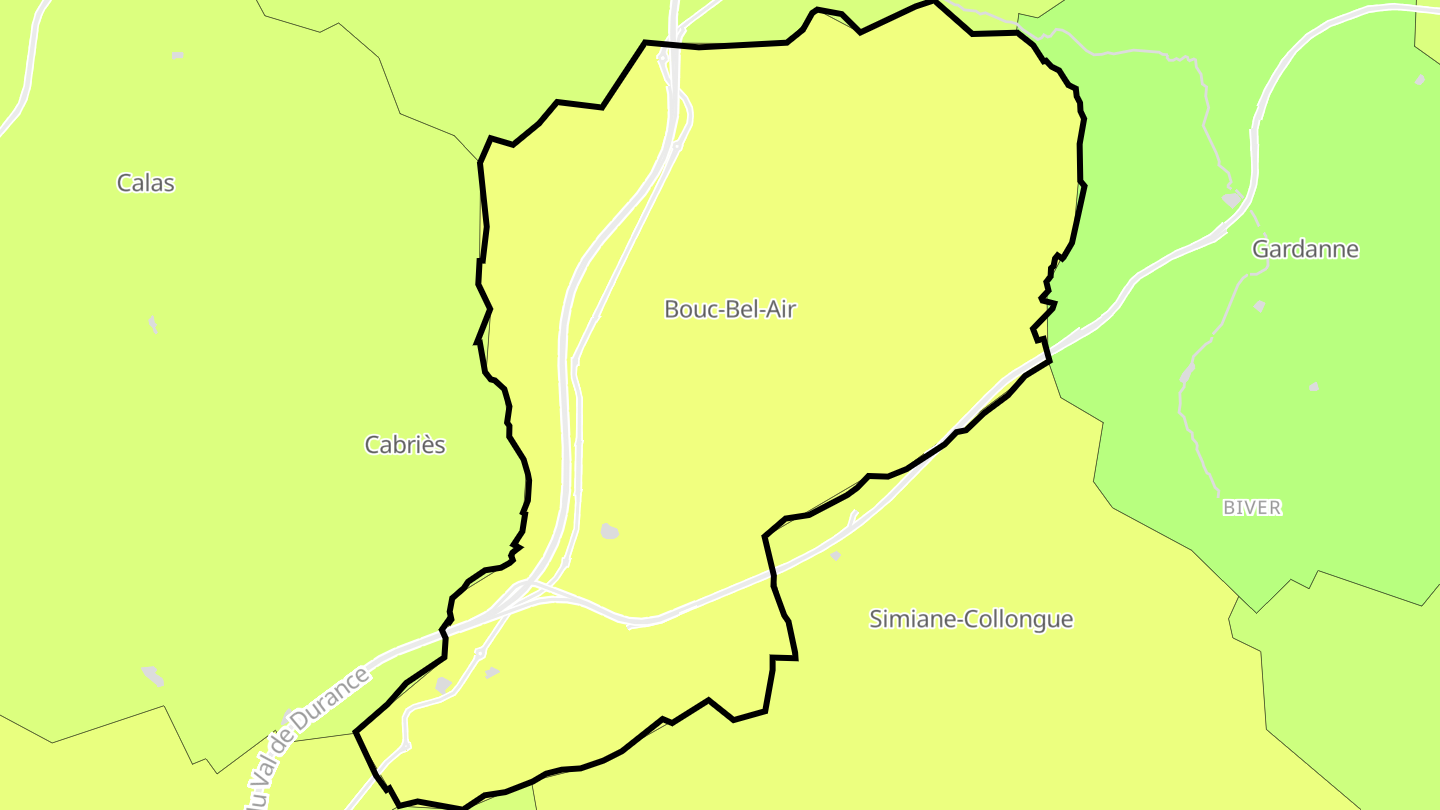 Carte des prix de l'immobilier Bouc-Bel-Air