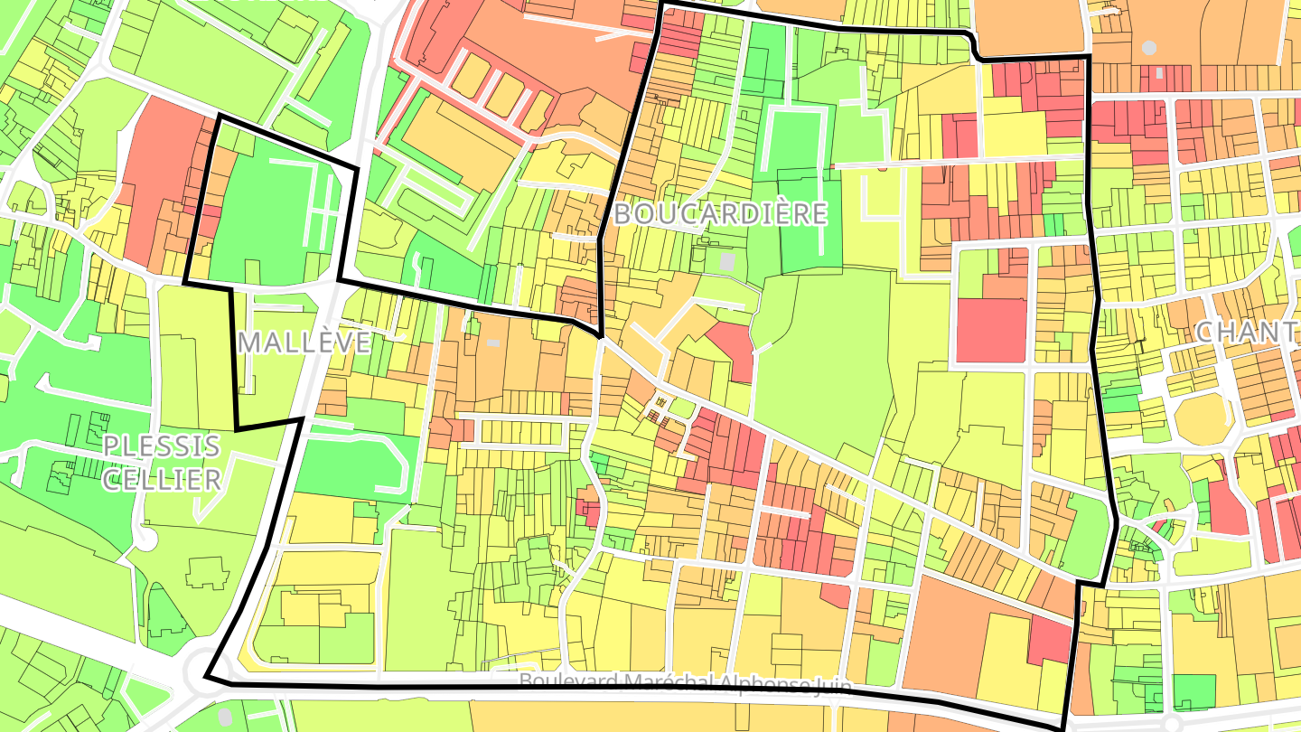 Carte des prix de l'immobilier Boucardière - Mallève